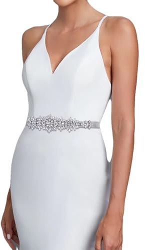TOPQUEEN Damen Kristall Hochzeit Gürtel schärpe,Strass Braut Gürtel schärpe, Strass Braut Schärpe Perlen Hochzeit Schärpe