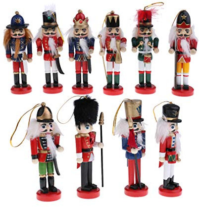 B Blesiya 10 Unids 12 Cm Decoraciones De Navidad Soldados De Madera Cascanueces Títeres Figuras Colgantes Adornos De Navidad Mesa De Oficina En Casa Escritorio