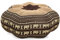 livasia Meditationskissen Stern groß - Ø 40x20cm - Yogakissen mit Kapok, Pouf, Bodenkissen sternförmig Yoga Zen Meditation, Zafukissen Garten Balkon, Sitzkissen handgefertigt (Braun/Elefanten)
