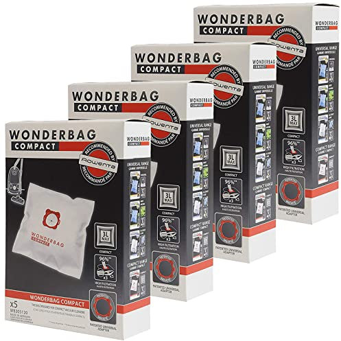 Wonderbag Lot de 20 sacs d'aspirateur compact pour Arno AP5243Z1 AP5243Z2