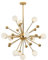 KCO Lighting Moderner goldener Sputnik-Kronleuchter, 12-flammige weiße Glaskugel-Hängeleuchte, Starburst-Kronleuchter aus der Mitte des Jahrhunderts für Wohnzimmer und Esszimmer (12-flammig)
