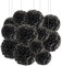 ZooYoo 12 schwarze Papier-Pompons, Dekorationen für Party, Decken, Wandbehang, Seidenblumen, Dekorationen, 1 Farbe von 30,5 cm, 25,4 cm