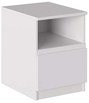 Iconico Home MIK Modern, Nachttisch mit Tagesfach und Schublade mit Rollschienen, mit integriertem Griff