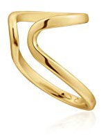 Ania Haie Damen-Einzelner Ohrschmuck Double Ear Cuff 925er Silber One Size Gold 32014100