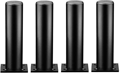 ACXZ Pieds de Meubles en métal Noir Mat 10/15/20/30 cm, Pieds d'armoire Ronds réglables en Aluminium, Pieds de Support de Salle de Bain de Cuisine, Pieds de Remplacement pour canapé, Lot de 4