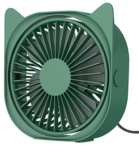 USB Desk Fan, Portable Mini Desk Fan 3 Speeds 360° Rotation USB Fan for Home and Office Laptop Notebook PC Desk Table Fan,Green