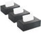 JiaWei 3er Set Taschentuchbox 24,5x14x9,6 cm, Aus 1600 g/m² Extra Stabil Karton, Rechteckig Kosmetiktücher Box Taschentücher Box mit Magnetabdeckung, Matter Oberfläche & UV-Rand Design - Schwarz