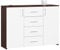 AKORD Kommode K45 110 cm | mit 2 Türen und 4 Schubladen | Schrank | für das Wohnzimmer | für das Schlafzimmer | B110 x H80 x T35 cm | Gewicht 48,00 kg | Wenge/Weiß