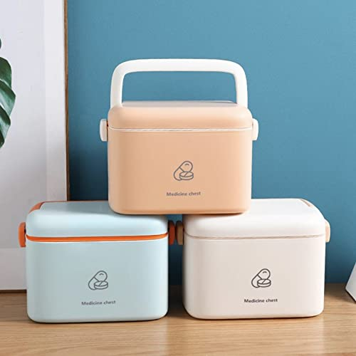 Candeon Medizinkoffer Medizinbox, 2 Schichten Medikamenten Aufbewahrung Erste Hilfe Box Medizin Box Plastik Medikamentenbox, 24x15x16 cm Arzneimittel Box, Rosa