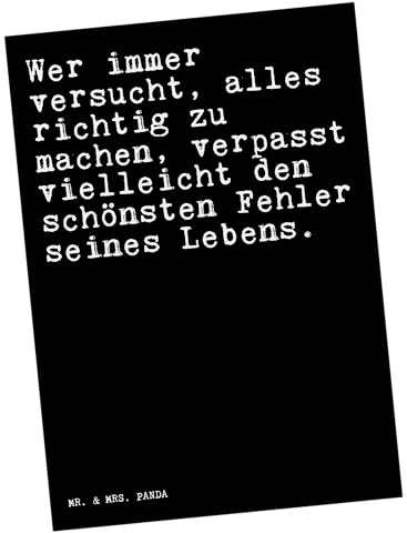 Mr. & Mrs. Panda Postkarte Wer immer versucht, alles... - Geschenk, Neuanfang, Einladung Geburtstag, Spruch Sprüche Weisheiten Zitate Lustig Weisheit