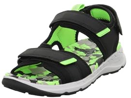 Superfit Jungen Criss Cross Sandale, Schwarz Hellgrün 0000, 36 EU