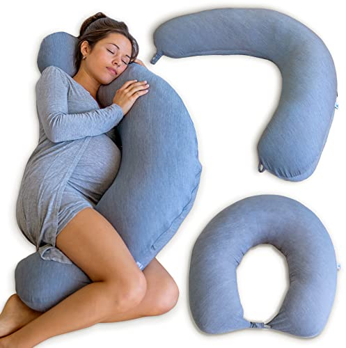 PharMeDoc Stillkissen XXL - Multifunktional Schwangerschaftskissen, Seitenschläferkissen mit Kühlender Bezug (105 * 36 * 21cm), Kissen Schwangerschaft