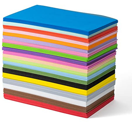 Crafare 92 Stück Schaumstoff-Blätter, 20 Farben, zum Basteln, 14,2 x 21,6 cm, EVA-Projektbedarf, Scrapbooking, DIY Handwerk