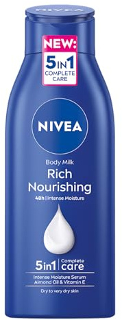 NIVEA Body Milk Rich Nourishing Dry to Very Dry Skin 400 ml (pack de 2) Suero de hidratación profunda