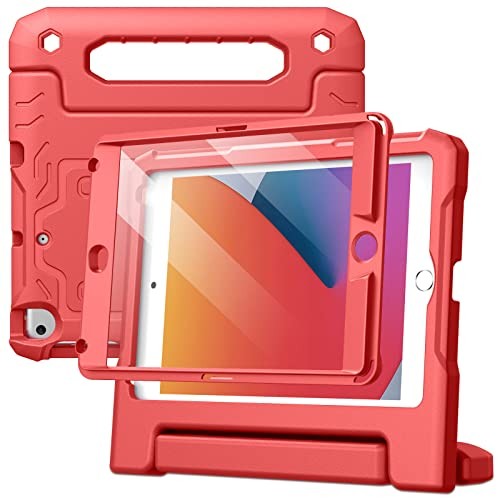JETech Kinder Hülle für iPad mini 5/4/3/2/1 (7,9 Zoll, Modell 2019/2015/2014/2013/2012) mit Eingebaut Schutzfolie, Stoßfest Ganzkörpe Griff Ständer Tablet Schutzhülle (Rot)