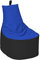 MILLINDABAG Modern Sitzsack für Kinder und Erwachsene Sessel Kissen In & Outdoor Gaminggeignet & bereits gefüllt Sitzkissen Bodenkissen (Schwarz - Blau, XXL - Durchmesser 78 cm ohne Hocker)