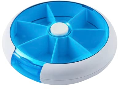 Pilulier, Pilulier Semainier, Ronde Boîte à Comprimés, pilulier rotatif, Pilulier Journalier 7 Jours, Étui à Pilule Portable, Distributeur de Pilules Médicaments