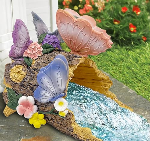 Teaeeno Schmetterlings-Dachrinnen-Erweiterung, Dekoration, Tierrinne, Fallauslauf, dekorativ, Fallrohrverlängerung, Umlenker, Spritzblock, Skulptur, Outdoor-Dekoration, Garten, Tierstatue