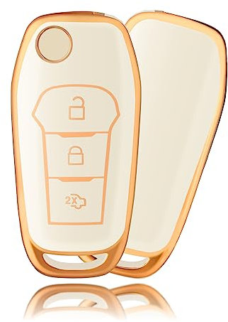 OFFCURVE Schlüsselhülle Autoschlüssel Hülle, Schlüsselcover Schlüsselgehäuse Schlüssel Schutzhülle Passt für Ecosport Edge Explorer Everest Escape Fiesta Focus Fusion Titanium Galaxy Kuga Mondeo Puma
