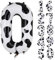 XXL Kuh Print Zahl 0 Luftballon Große Folie Mylar Helium Zahlen 0 Cow Folienballons Bauernhof Tierthema Kuhballon Party Deko Geburtstags 100cm