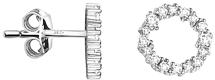 SOFIA MILANI - Damen Ohrringe 925 Silber - mit Zirkonia Steinen - Kreis Ohrstecker - E2096