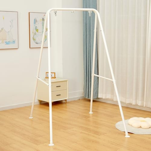 SELFLA Soporte Plegable para Hamaca, Soporte portátil para Silla de Hamaca, Marco Plegable Resistente para Interior o Exterior, fácil de Montar y almacenar (Silla de Hamaca no incluida) - Blanco