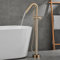Standarmatur Badewanne mit Montage Hoher Auslauf 360° Drehung Armatur für Freistehende Badewanne,Gebürstetes Gold