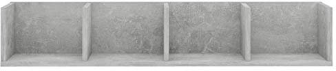 Gecheer Wall Shelf FLoating CD Wall Rack DVD Storage Shelf Book Display Shelf CD Unit Shelf Organiser Concrete Grey 100x18x18 cm Engineered Wood