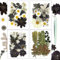 Resiners 100 Stück Schwarz Getrocknete Blumen Natürliche Gepresste Getrocknete Blumen Blätter für Harz Schmuck Machen, DIY Kerzen, Anhänger, Handyhüllen, Fotorahmen, Bath Bombs, Scrapbook