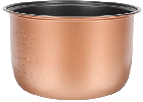 ANSNOW Reemplazo de Olla Interior para Olla Arrocera, Olla Interior Antiadherente para Cocinar Arrocera, Recipiente con Revestimiento para Olla Arrocera de 2 Litros, 7,27X7,27X4,24 Pulgadas, Dorado/