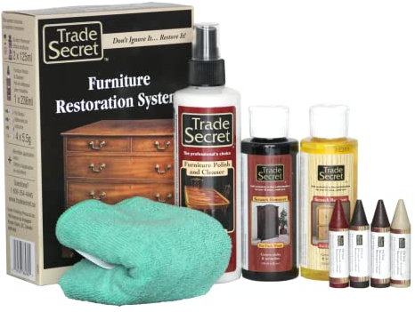 Trade Secret Complete Wood Furniture & Floor Restoration Kit - Scratch Repair and Polish System for Light and Dark Surfaces with Microfiber Cloth