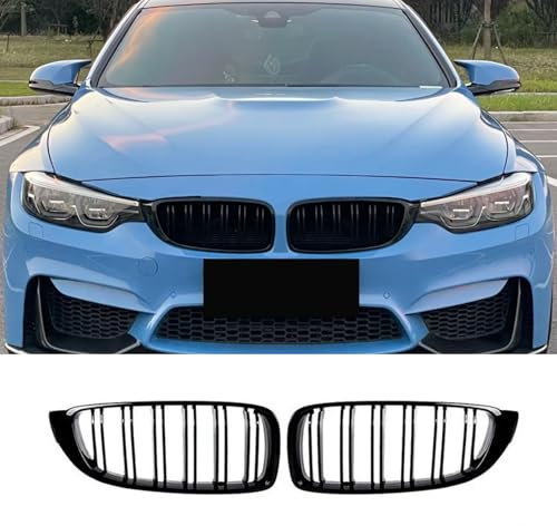 Jinpengyong F32 Nieren grill passend für BMW 4er F32 F33 F36 nieren (2014–2019) F82 M4 F80 M3 (2015–2019) F33 Nieren Schwarz F36 Kühlergrill Vorne Links Rechts Doppell(For 4er F32 2014-2019)