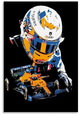 TSNKNP Racer Lando Norris Poster Dekorative Malerei Leinwand Wandkunst Wohnzimmer Poster Schlafzimmer Malerei,Wandkunst Bilddruck Moderne Familienzimmer Dekor 12x18inch(30x45cm)