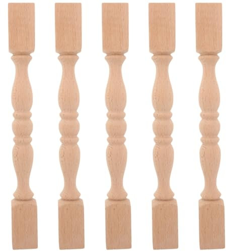 5 pezzi di recinzione in legno massello ringhiera armadio in legno colonna romana posta in legno intagliato mobili in legno fornitura pali di recinzione gambe in legno Mikikit