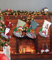 Bixury 4 Stück Weihnachtsstrumpf,Weihnachtsstrümpfe Weihnachtssocken Kamin Nikolausstiefel zum Befüllen & Aufhängen Nikolausstrumpf in 4 Süßen 3D Designs für Weihnachtsdeko Weihnachtsbaum Wand Treppe
