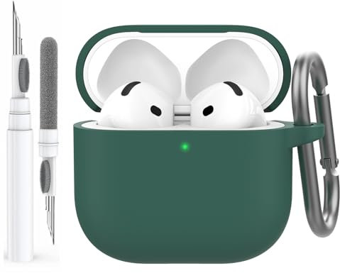 AhaStyle AirPods 4 Custodia Cover(2024) Custodia AirPods di quarta generazione in silicone morbido con kit pulizia Cover Skin per Apple AirPods 4 Supporto custodia di ricarica USB-C ricarica wireless