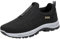 Zapatillas de ocio para hombre, deportivas, sin cordones, para correr, ligeras, antideslizantes, para correr, fitness, transpirables, cómodas, Negro , 43 EU