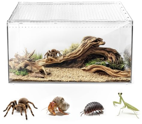 AZV Escape Proof Tarantula Enclosure,Polycarbonate Hermit Crabs Tank Large