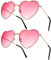 2 Paires Lunettes Coeur, Lunettes de Soleil Cœur, Lunettes Parti de Soleil Hippie,Lunettes Evjf Mariage,Lunettes de Soleil Vintage, pour Femmes Hommes Unisex