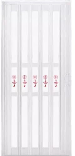 Porte coulissante magnétique en accordéon en PVC et acrylique pour camping-car, salle de bain, placard, chambre à coucher, porte de séparation temporaire, 200 cm de hauteur - Blanc