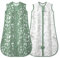 MIKAFEN 2er Pack Baby Schlafsack Sommer 0.5 Tog,100% Baumwolle Kinder Sommerschlafsack für Jungen und Mädchen, Wolf & Eichhörnchen,14-24 Monate