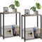 Homleke Lot de 2 tables d'appoint étroites avec porte-revues, parfaites pour les petits espaces, design peu encombrant pour le salon, la chambre à coucher ou le bureau, 18 x 42,9 x 60 cm (l x L x H
