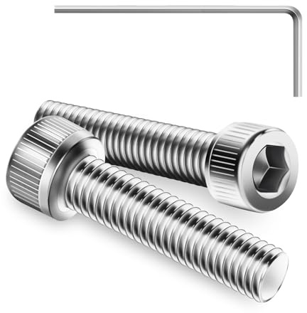 100Pcs M3 x 20mm Hex Socket Head Cap Screws Bolts | 304 Stainless Steel, Allen Socket Drive, Bright Finish, Full Threads, with Hex Spanner