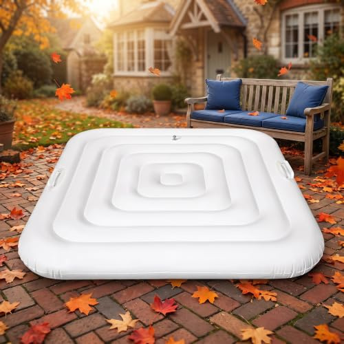 140 cm großer Whirlpool-Deckel, quadratischer Whirlpool, PVC-aufblasbarer, energiesparender Spa-Deckel, faltbarer Whirlpool-Deckel mit Griff, winddicht, regenfest, quadratisch, energiesparender Deckel