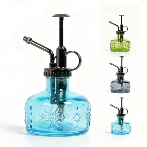 Bamworld Regadera Plantas de Cristal, Regadera Pequeña Decorativa, Pulverizador de Agua 180 ml, Plantas de Interior, Bonsái, Suculentas y Cactus, Azul