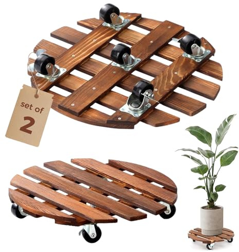 2 Articles porte Plante a Roulettes,30 x 30 CM Supports de pots de Fleurs à Roulettes- Capacite 100 KG-Support pot de Fleur Roulette,Support Plantes Interieur Pour Usage Intérieur et Extérieur