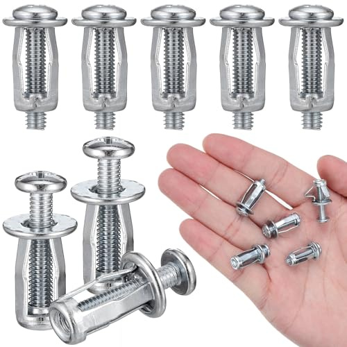 Anneome Dadi di Ancoraggio a Forma di Fiore per Porte Cave in Acciaio Zincato Resistente alla Corrosione Set da 10 Pezzi per Fissaggio Targhe e Condizionatori Elementi di Fissaggio per