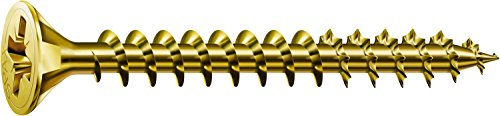 SPAX Universalschraube, 2,5 x 20 mm, 1000 Stück, Kreuzschlitz Z1, Senkkopf, Vollgewinde, 4CUT, YELLOX A2L, 1081020250205