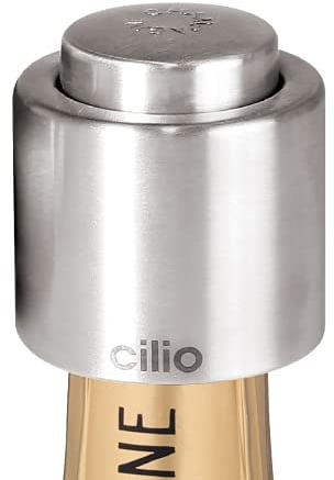Cilio Bouchon de Bouteille de Champagne en Acier Inoxydable Poli, Couleur Argent, 6 x 5 x 5 cm C300888