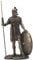 US 35,6 cm römischer Krieger mit Speer und Schild, kaltgegossene Bronzefigur